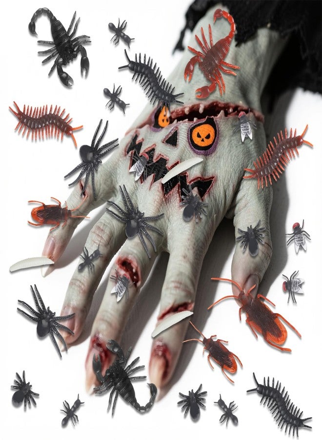 Junware 210 Pcs Realistic Bugs Trick Joke Toys Cockroaches Spiders Centipedes Scorpions Worms Ant Flies for Halloween Party Fool's Day Decoration - Image 2